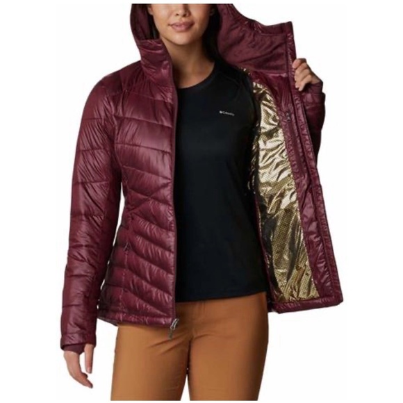Columbia Joy Peak Hooded Jacket Omni-Heat Gold Infinity Womens Sz L - Picture 1 of 8